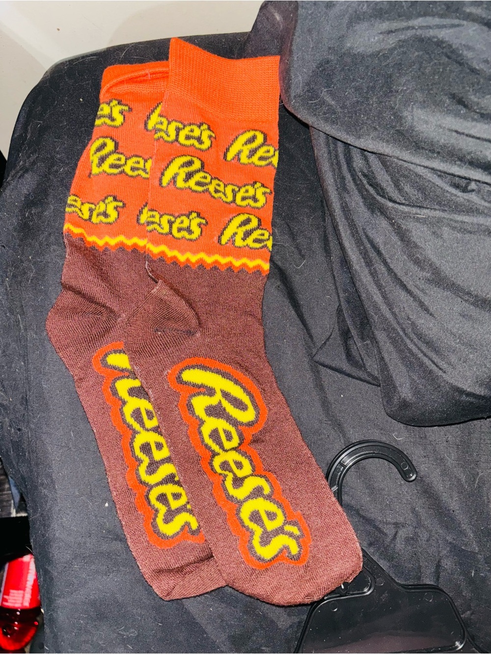 Brown & Orange Logo Crew Socks - Men's